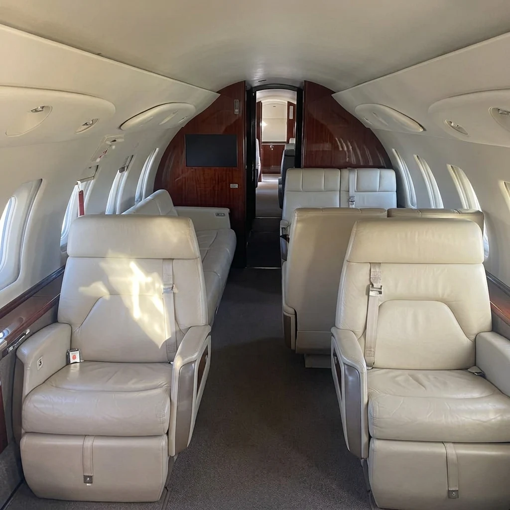 Private Jet Interior after professional mobile detailing by Clean Image Mobile Detailing in Sparks, NV