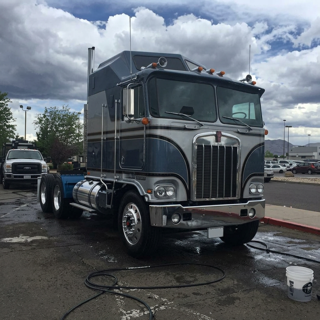 Kenworth Semi Truck after professional mobile detailing by Clean Image Mobile Detailing in Sparks, NV