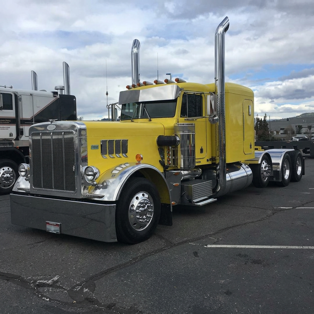 Peterbilt Semi Truck after professional mobile detailing by Clean Image Mobile Detailing in Sparks, NV
