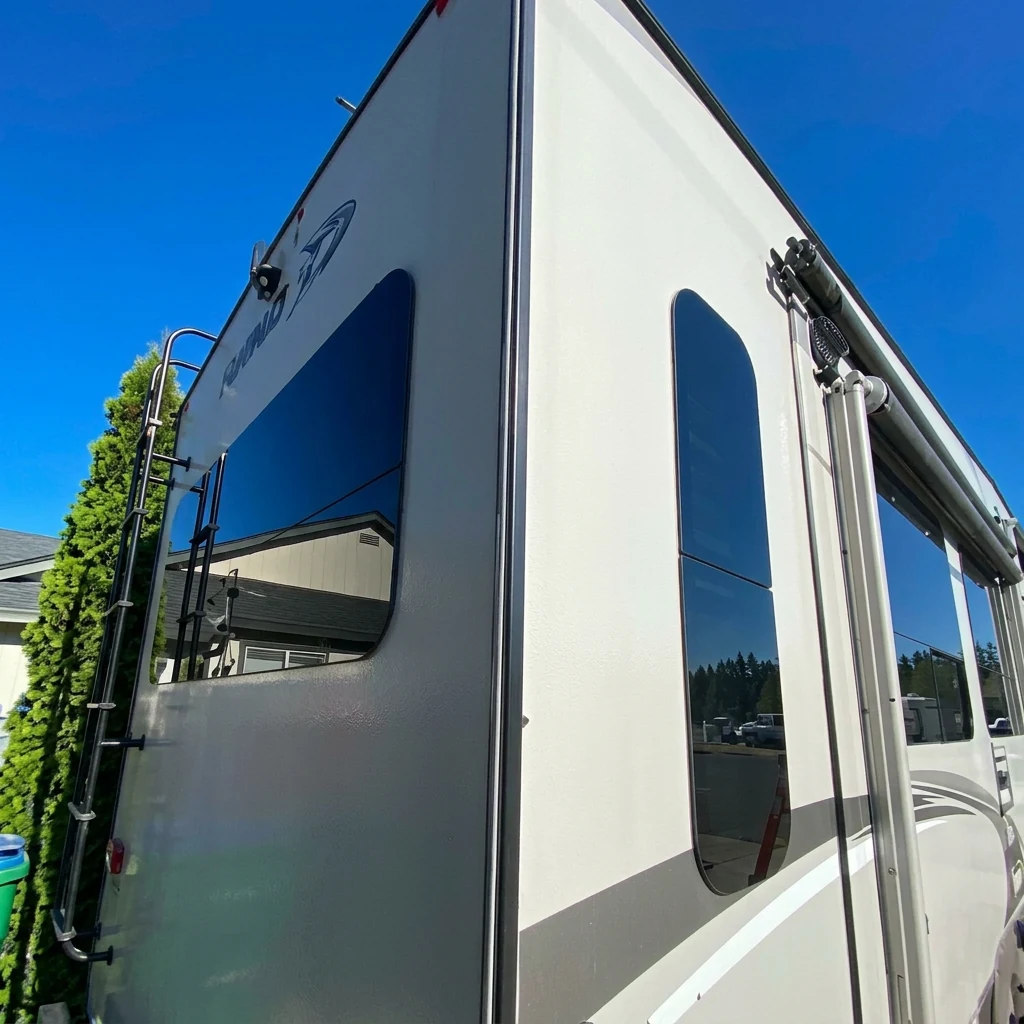 RV Exterior after professional mobile ceramic coating by Clean Image Mobile Detailing in Sparks, NV