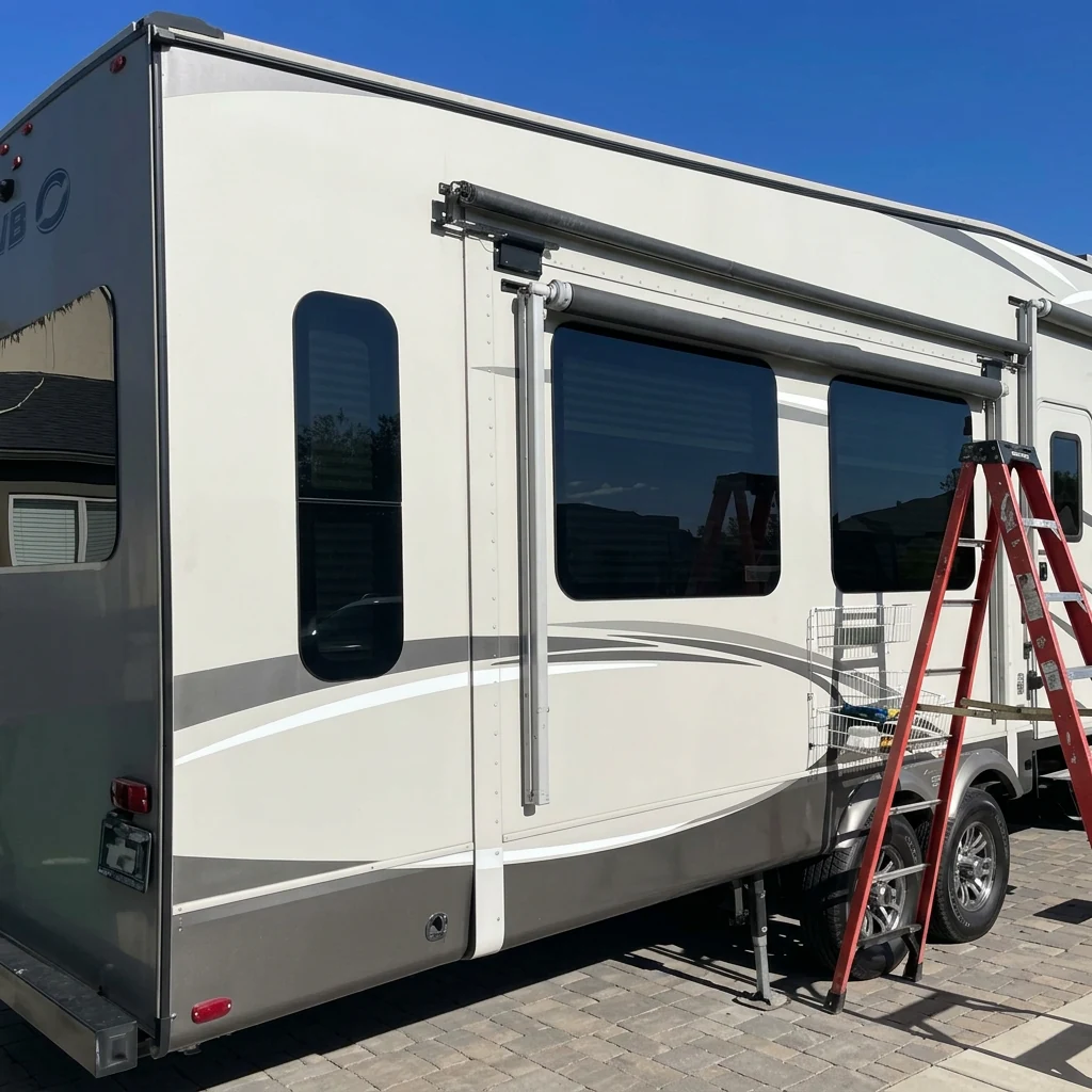 RV Exterior after professional mobile detailing by Clean Image Mobile Detailing in Sparks, NV